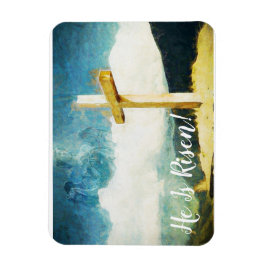 アート絵画の十字架で彼は復活祭を起こした マグネット