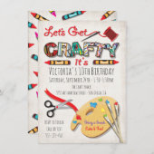 アート絵画の工芸バースデーパーティ招待状 招待状 (正面/裏面)