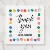 アート絵画の誕生日パーティーありがとうメッセージカード フェイバータグ (裏面)