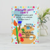 アート絵画の誕生日パーティーの招待状 招待状 (スタンド正面)