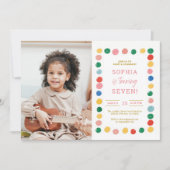 アート絵画の7th誕生日パーティフォト招待状 招待状 (正面)