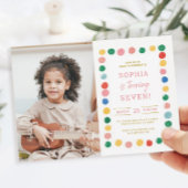 アート絵画の7th誕生日パーティフォト招待状 招待状