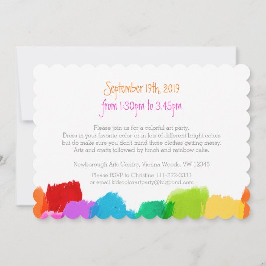 アート絵画パーティー第7回バースデーパーティー招待状 招待状 (裏面)