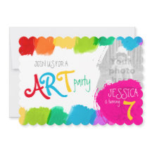 アート絵画パーティー第7回バースデーパーティー招待状
