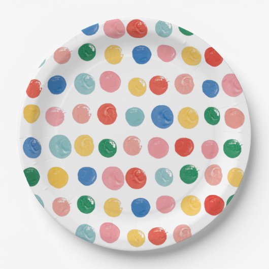 アート絵画パーティー絵画子供の誕生日 ペーパープレート (正面)