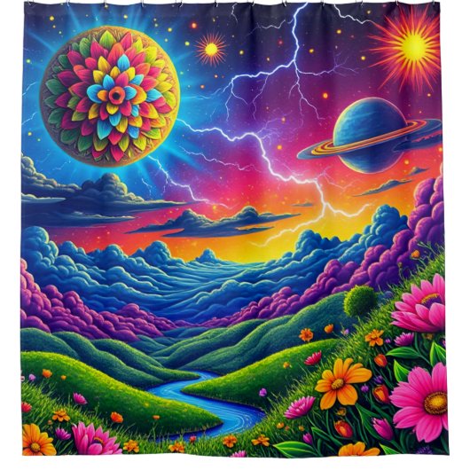 アート自然シーン シャワーカーテン (正面)