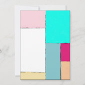 アート色彩の鮮やかカラーブロックアート結婚の 招待状 (裏面)