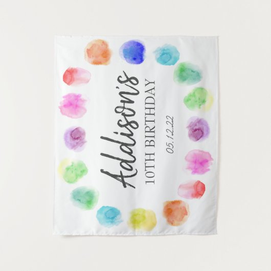 アート誕生日ウェルカム絵を描誕生日タペストリー タペストリー (正面)