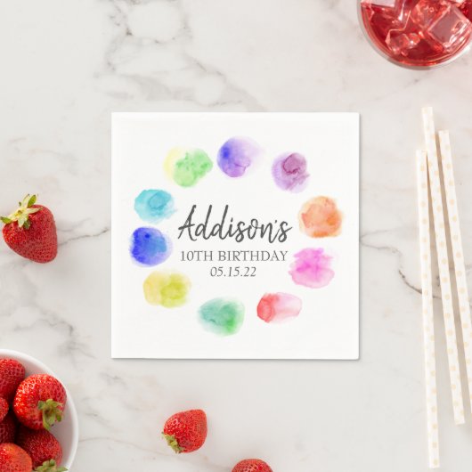 アート誕生日ナプキンス絵を描誕生日紙ナプキンス スタンダードカクテルナプキン (インサイチュ)