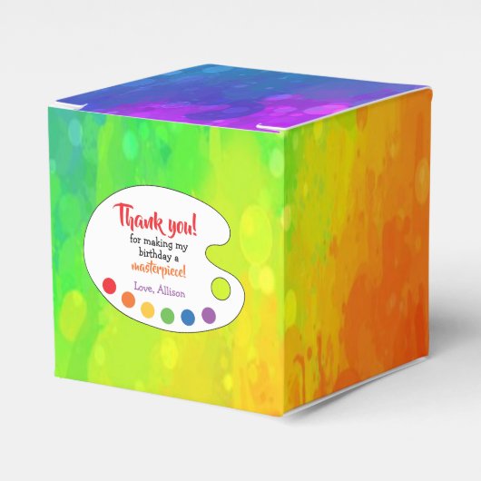 アート誕生日パーティーのお気に入り |パー絵を描ティの好意ボックス フェイバーボックス (正面サイド)