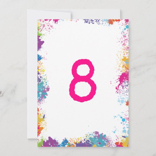 アート誕生日パーティーの招待 招待状 (裏面)