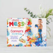 アート誕生日パーティーへの招待(写真あり) 招待状 (スタンド正面)