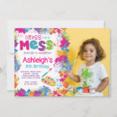 アート誕生日パーティーへの招待(写真あり) 招待状 (正面)