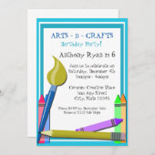 アート誕生日パーティー 招待状 (正面/裏面)