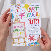 アート誕生日パーティー | 芸術絵を描家 招待状