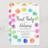 アート誕生日招待状絵を描、誕生日招待状、イン 招待状 (正面/裏面)