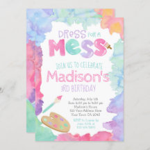 アート誕生日招待状