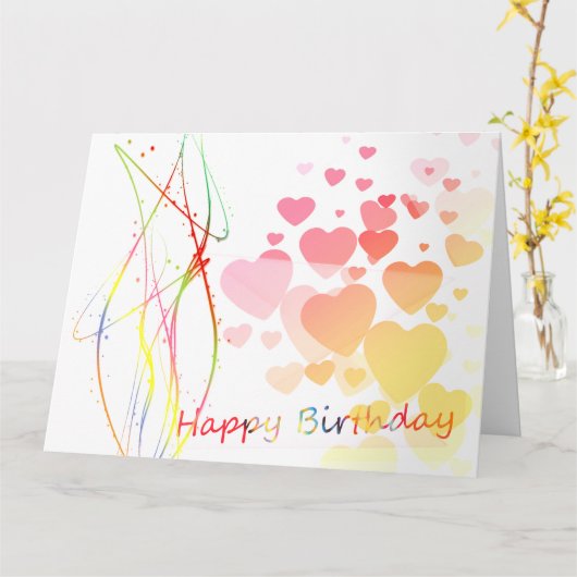 アート誕生日 カード (黄色い花)