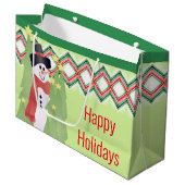 アート雪だるま ラージペーパーバッグ (正面アングル)