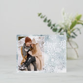 アート霜の降りた氷銀 箔シーズンポストカード (立ち正面)