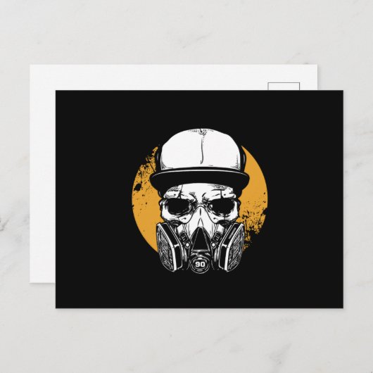 アート顔カバーアンチ毒性吸入ギフトスカルGa ポストカード (正面/裏面)