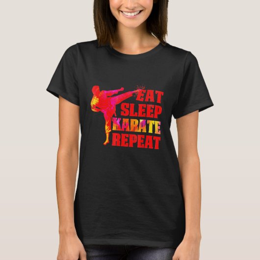 アート食べ武術愛好家のための睡眠空手リピート1 Tシャツ (正面)
