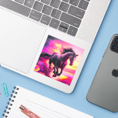 アート馬 シール (ノートパソコンとiPhone)