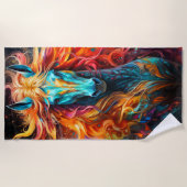 アート馬 ビーチタオル (正面)