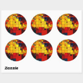 アート鮮やか抽象芸術虹の幾何学模様 ラウンドシール (シート)