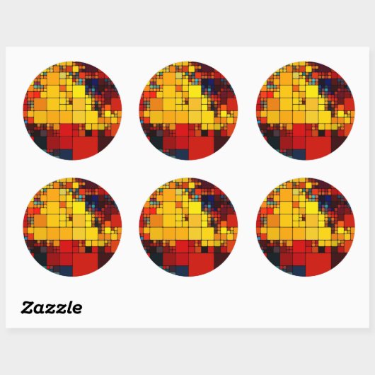 アート鮮やか抽象芸術虹の幾何学模様 ラウンドシール (シート)