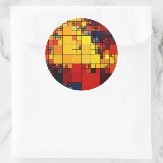 アート鮮やか抽象芸術虹の幾何学模様 ラウンドシール (バッグ)