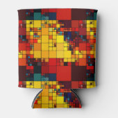 アート鮮やか抽象芸術虹の幾何学模様 缶クーラー (正面)