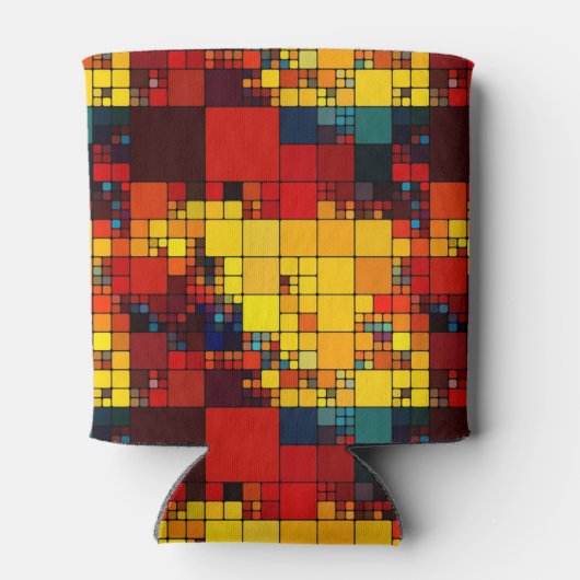 アート鮮やか抽象芸術虹の幾何学模様 缶クーラー (裏面)