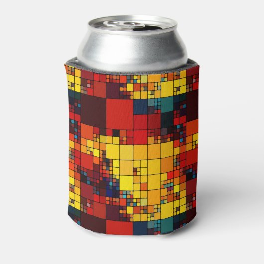 アート鮮やか抽象芸術虹の幾何学模様 缶クーラー (缶裏面)