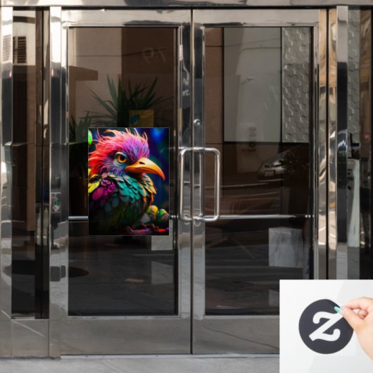 アート鳥 ウィンドウサイン (オフィスドア)