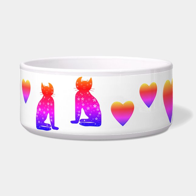 アート かわいい猫のクリップアート ボウル (正面)