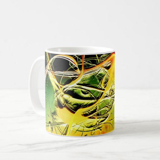 アート(ばちゃばちゃ)跳ねる コーヒーマグカップ (正面左)