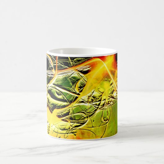 アート(ばちゃばちゃ)跳ねる コーヒーマグカップ (中央)