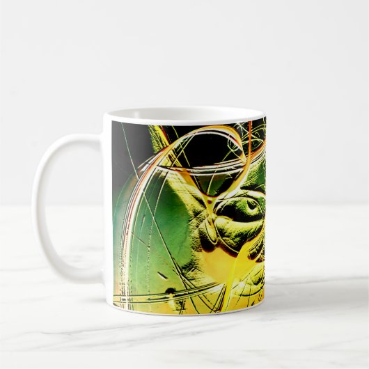 アート(ばちゃばちゃ)跳ねる コーヒーマグカップ (左)