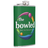 「アート・イン・モーション：円形の芝生のボウルのボーリング・ロゴ、 フラスク (右)