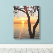 アート、ウォールアート、サンセットオンセントローレンス川 キャンバスプリント (インサイチュ (ウッドフロア))