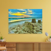 アート、ウォールアート、砂の城のビーチ キャンバスプリント (インサイチュ (リビング))