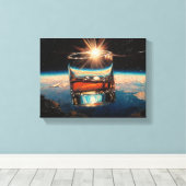 アート・オブ・ウィスキー:宇宙にて (絵画 No. 8) キャンバスプリント (インサイチュ (ウッドフロア))