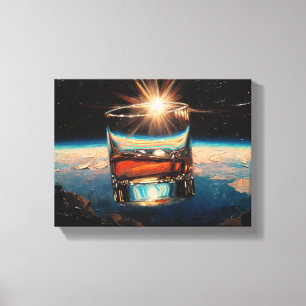 アート・オブ・ウィスキー:宇宙にて (絵画 No. 8) キャンバスプリント