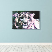 アート – キャンバスプリント- Snow Leopard Mixed Media キャンバスプリント (インサイチュ (ウッドフロア))