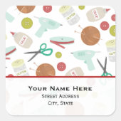 アート&クラフツをテーマにした住所ステッカー スクエアシール (正面)