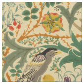 アート&クラフツ鳥花パターンby Voysey ファブリック (クローズアップ)