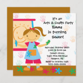 アート＆クラフトの誕生日パーティー 招待状 (正面/裏面)