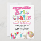 アート＆クラフトパーティーの招待状 招待状 (正面)