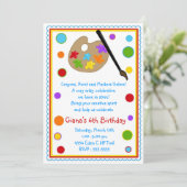 アート·ク絵を描ラフト·バースデーパーティ招待状 招待状 (スタンド正面)